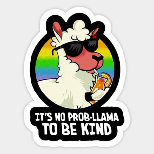 Funny It's No Prob Llama To Be Kind Vintage Sticker